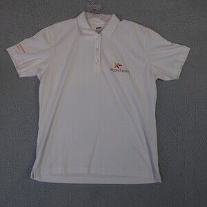 Allcare Health Shirt Adult Medium White Healthcare Employee Uniform Polo